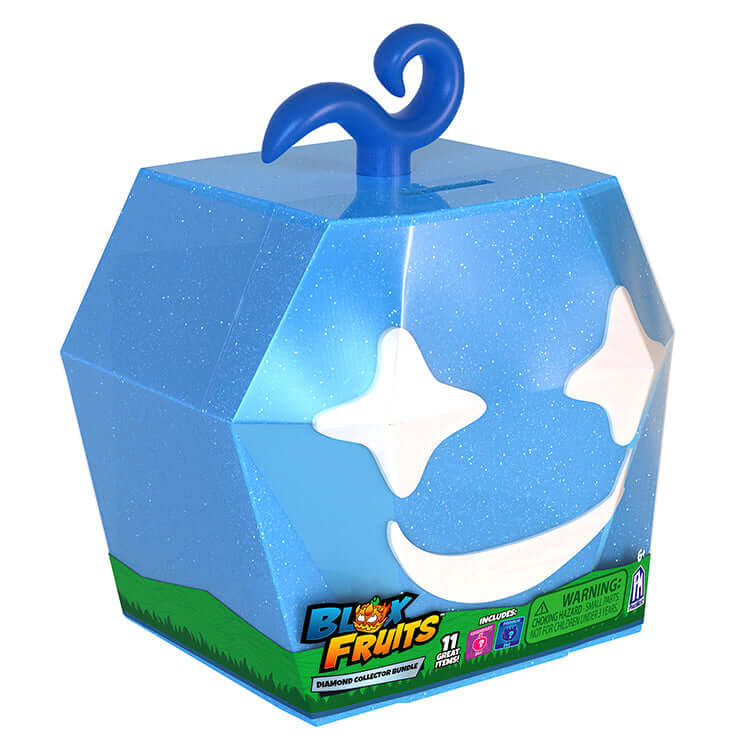 Blox Fruits Series 2 Diamond Collector Bundle storage container featuring a vibrant blue design with a smiling face.