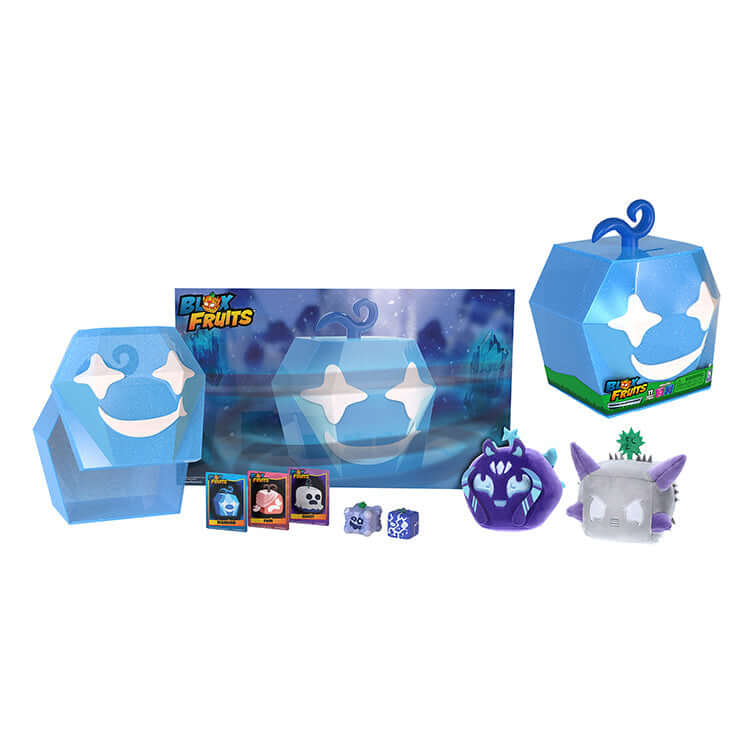 Blox Fruits Series 2 Diamond Collector Bundle including storage container, minifigures, cards, and exclusive plush toys.