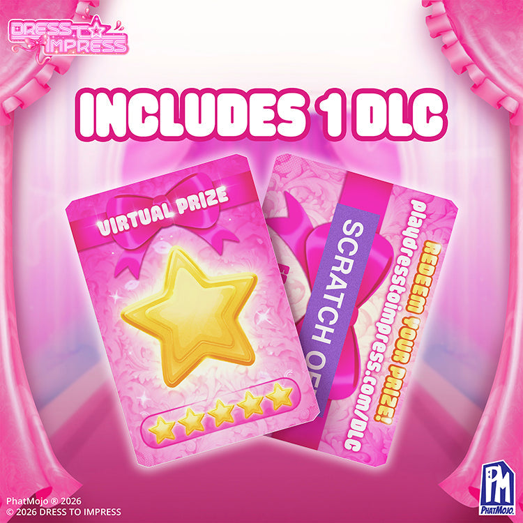 Dress To Impress Series 2 Fashion Doll - Winter Rose includes 1 DLC virtual prize and scratch-off card.