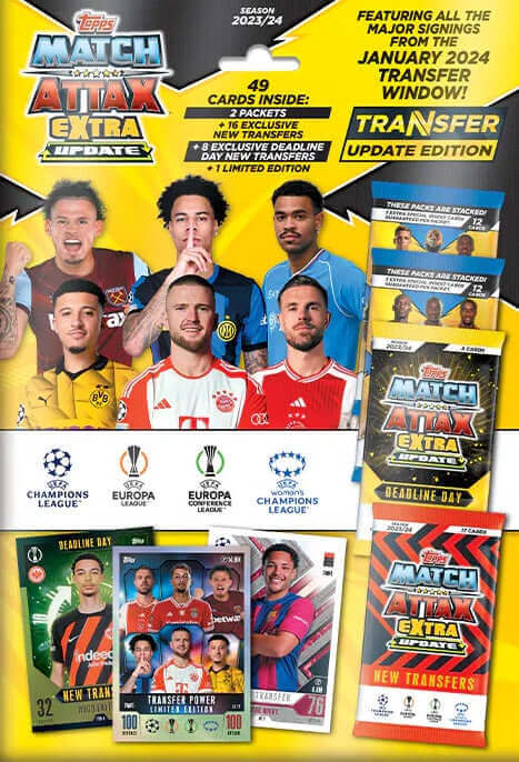 Topps Match Attax Extra 2024 Size: Mega Multipack transfer Update (24 Cards) Trading Card Collection Earthlets