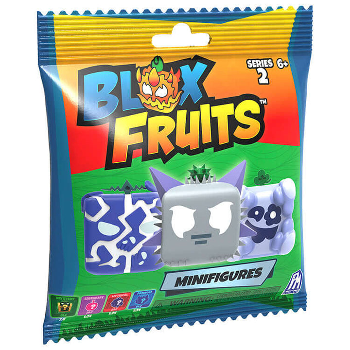 Blox Fruits Series 2 Mini Figures pack featuring collectible figures and mystery fruit surprise.