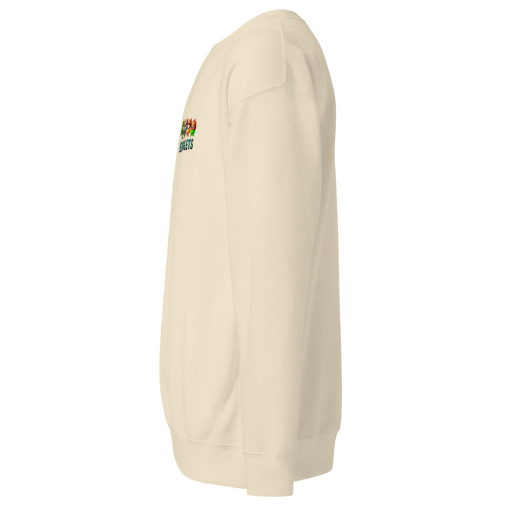 Side view of Earthlets unisex premium sweatshirt showcasing its classic design and comfortable fit.