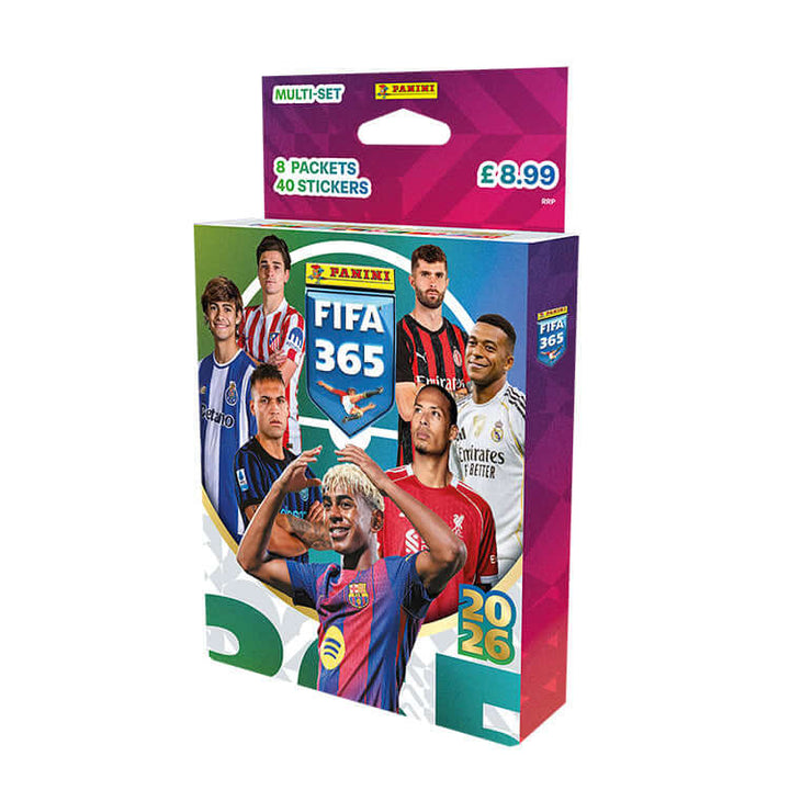 FIFA 365 2025-26 Sticker Collection multi-set packaging with 8 packets and 40 stickers