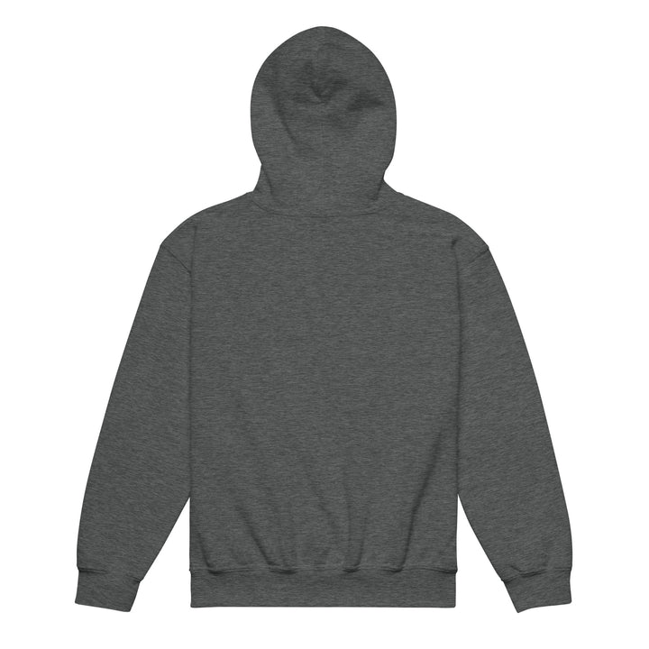 Back view of XP Grinder Youth heavy blend hoodie showcasing the design and durable fabric.