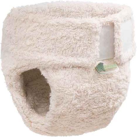 Organic cotton nappy size 2 by LittleLamb for babies 20lbs-38lbs, featuring soft fabric and adjustable tabs.