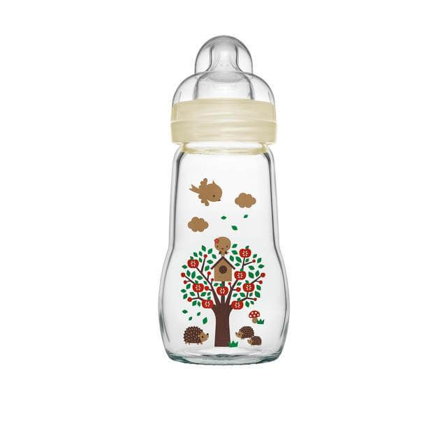 Feel Good Glass Baby Bottle Natural - 260ml | Earthlets.com