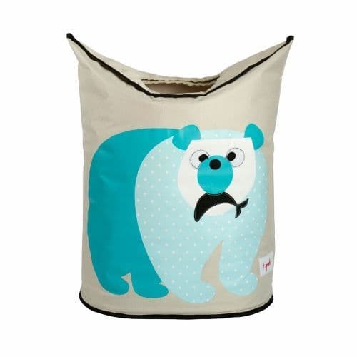 3 Sprouts 3 Sprouts Laundry Hamper - Polar Bear Blue Earthlets