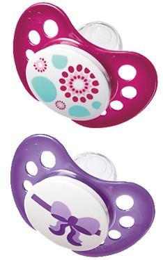 nip| Trendy Soothers Pink/Purple - 2 Pack | Earthlets.com |  | baby care soothers & dental care