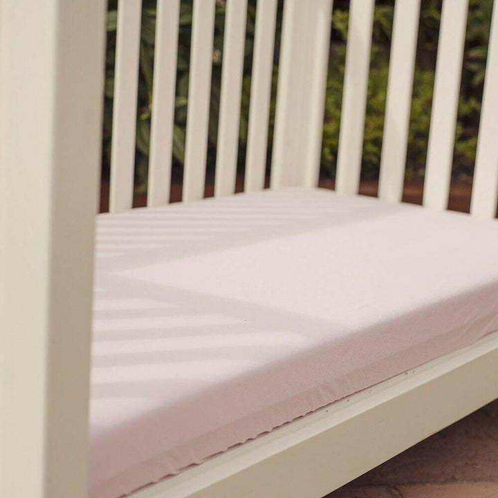 Bizzi Growin Fitted Moses basket - Pram Sheets Pink nursery sheets & mattress protectors Earthlets