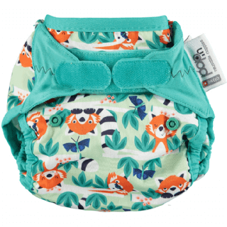 Close Parent Pop-in Single Nappy Wrap Tabs Colour: Red Panda reusable nappies Earthlets
