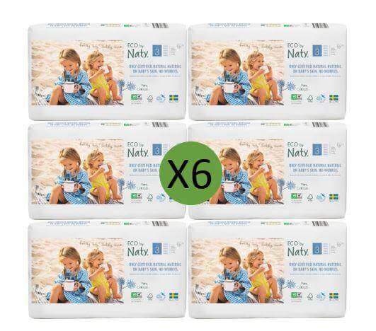 Naty Size 3 Nappies Eco Pack - 50 pack Multi Pack: 6 disposable nappies size 3 Earthlets