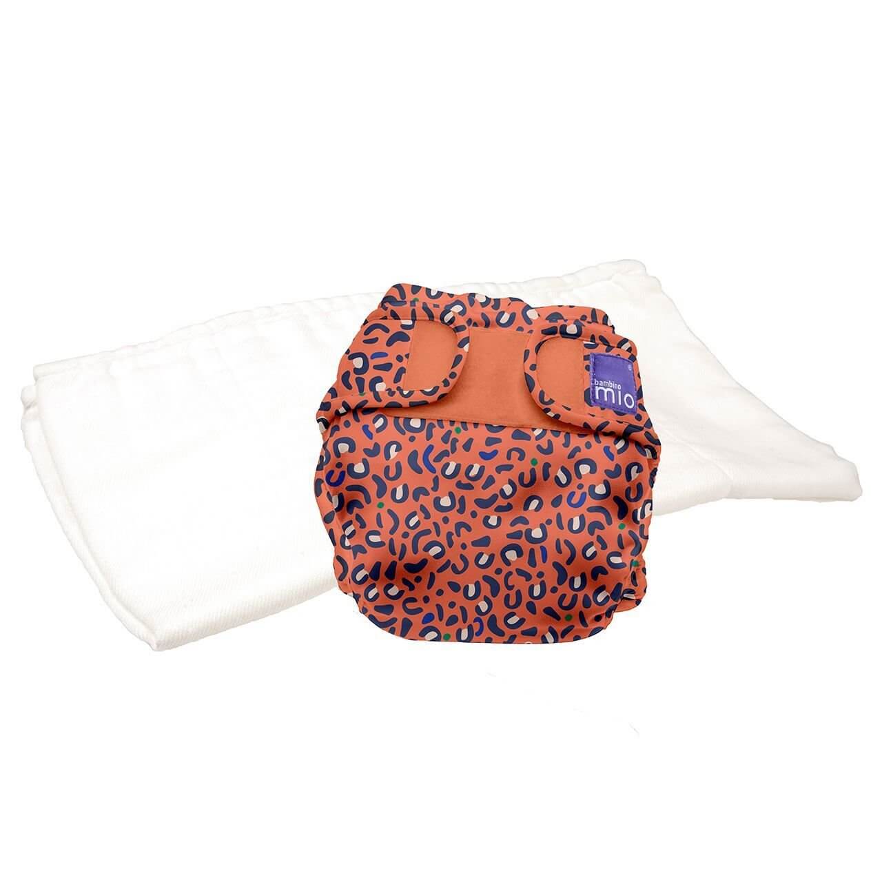 Bambino Mio Mioduo Two-Piece Nappy Size: Size 1 Colour: Safari Spots reusable nappies Earthlets