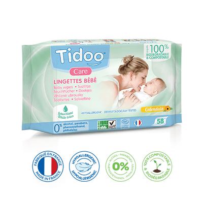 Tidoo| Natural Perfume Compostable Wipes - 58 pack | Earthlets.com |  | wipes